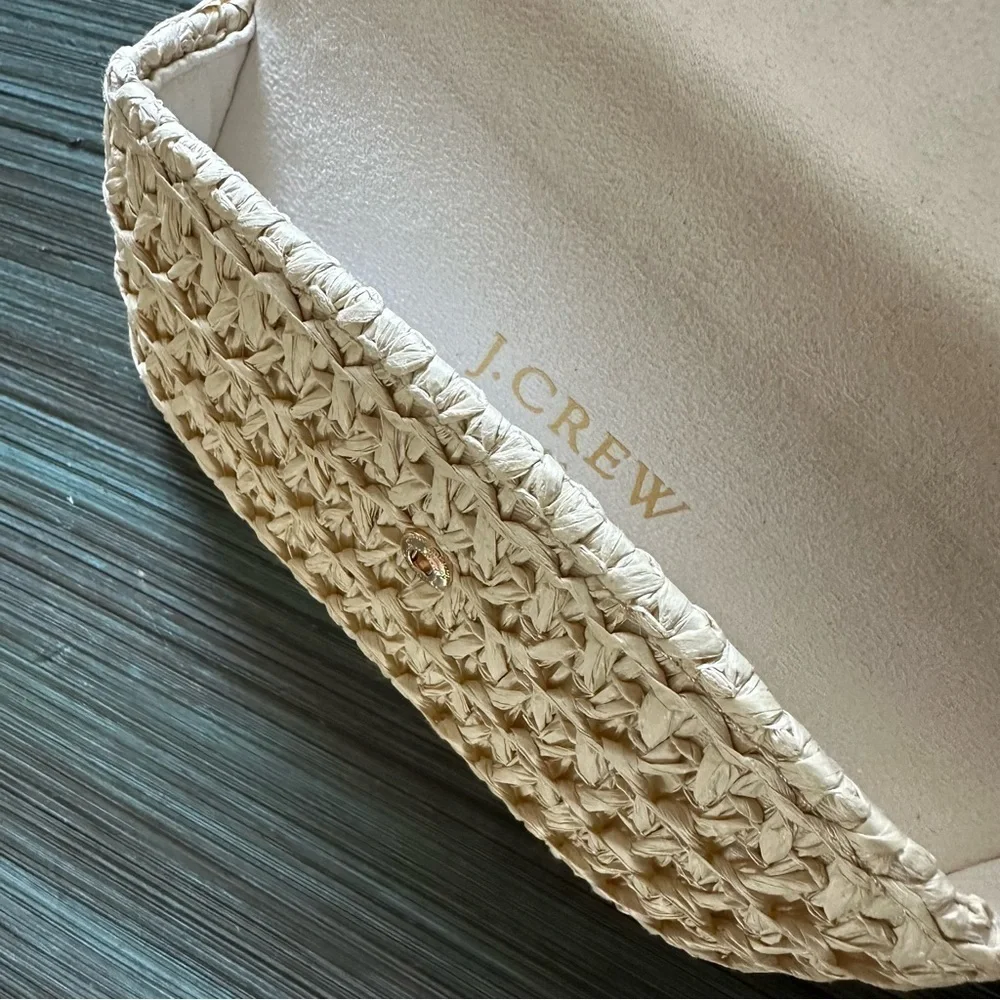 J. Crew Vacation Vibes Straw Raffia Eyeglass Sunglasses Case